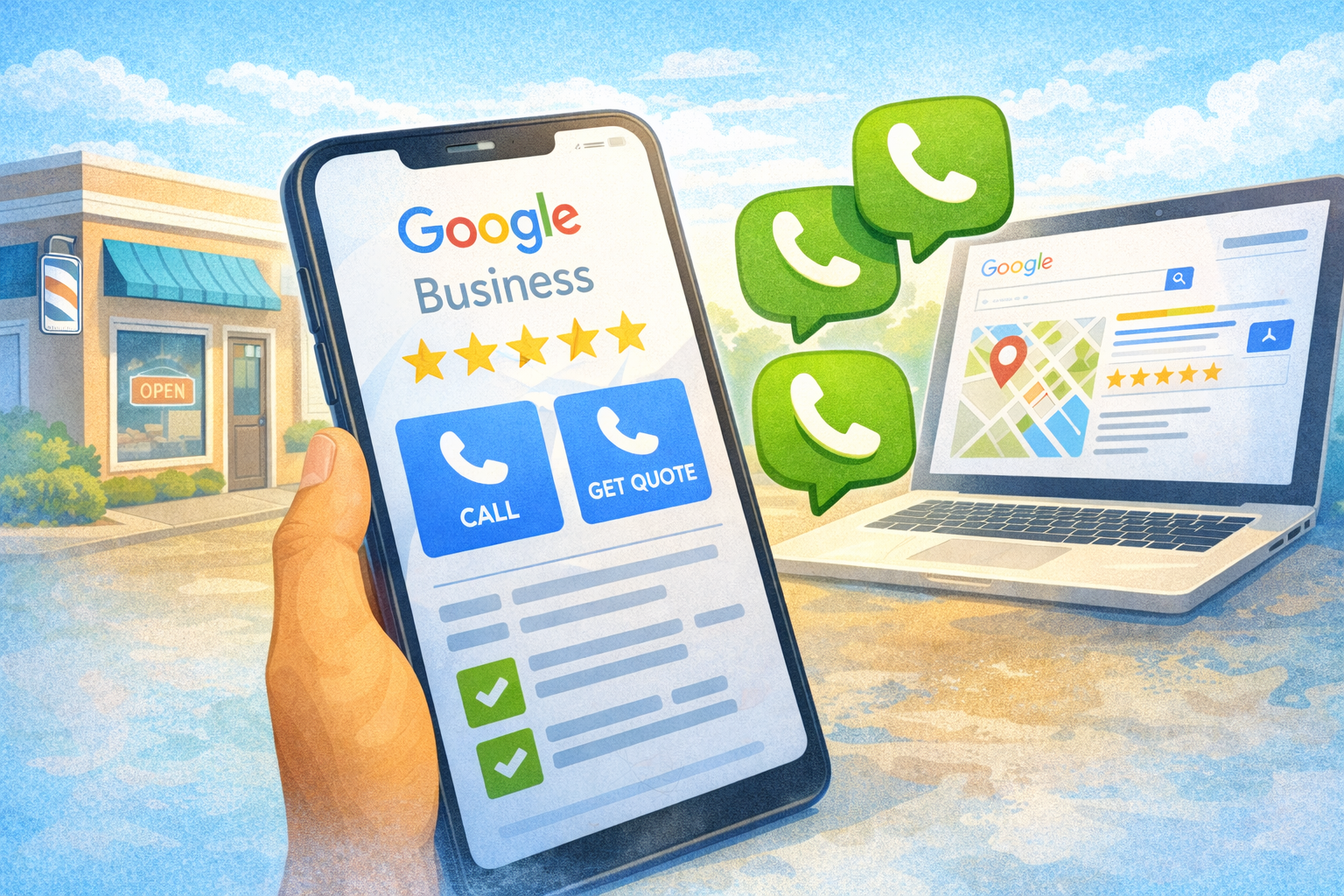 Google Business Profile calls and leads illustration